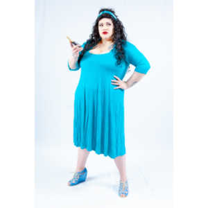 Dorian cosplaying as Deanna Troi from Star trek TNG.